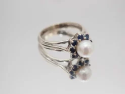 Bague Perle et Saphirs Or