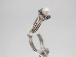 Bague Perle et Saphirs Or