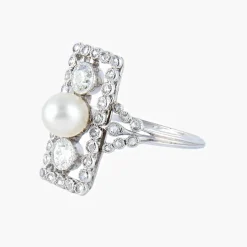 Bague Perle fine Diamants