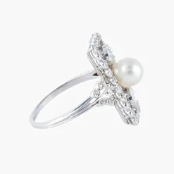 Bague Perle fine Diamants