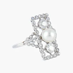 Bague Perle fine Diamants