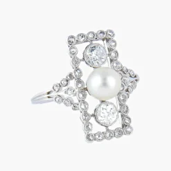 Bague Perle fine Diamants