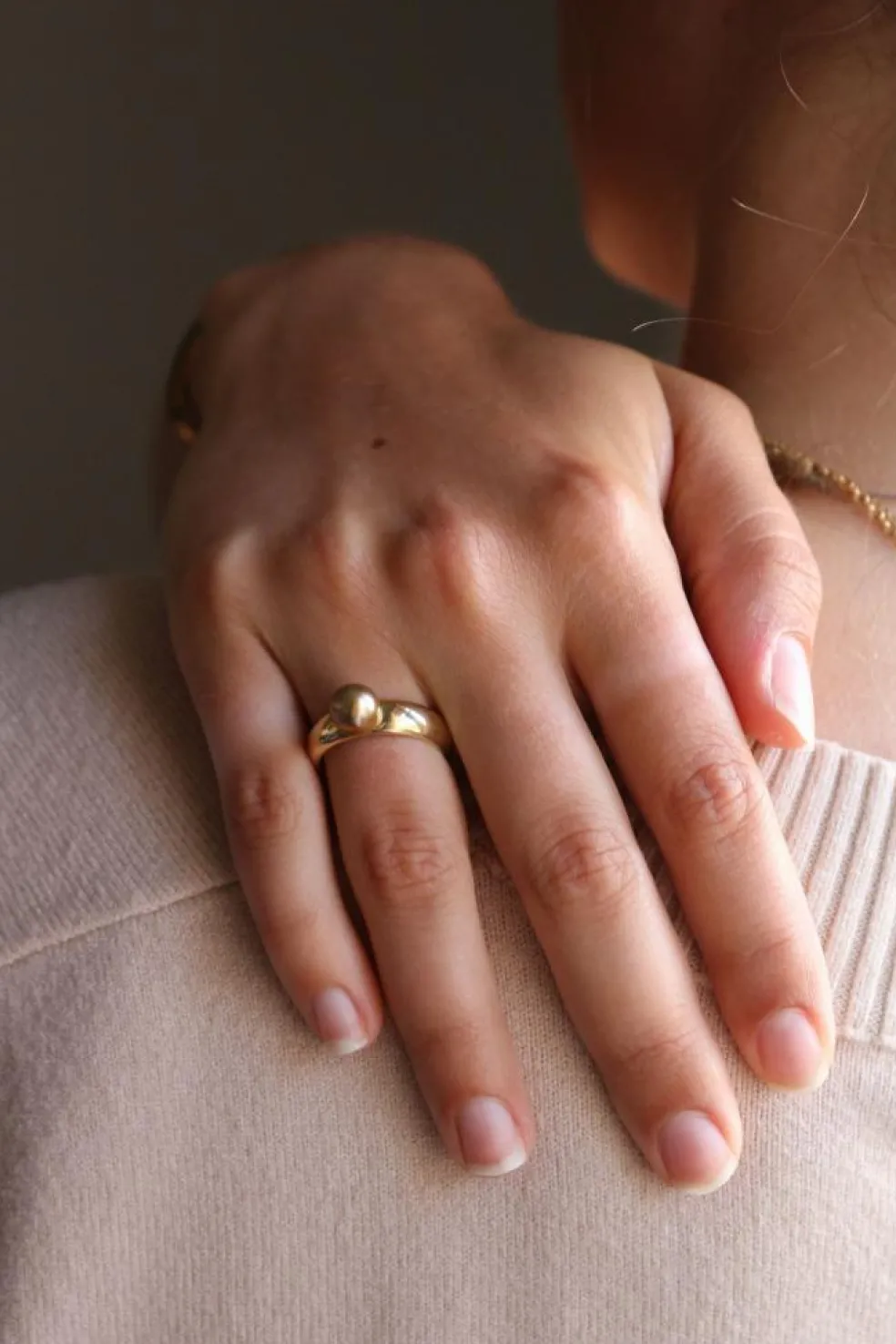 Bague Perle fine dorée