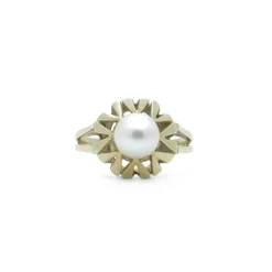 Bague perle géométrique