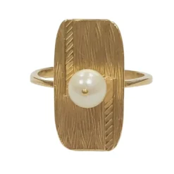 Bague perle or jaune