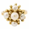 Bague perle or jaune perle