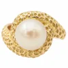 Bague perle or jaune perle
