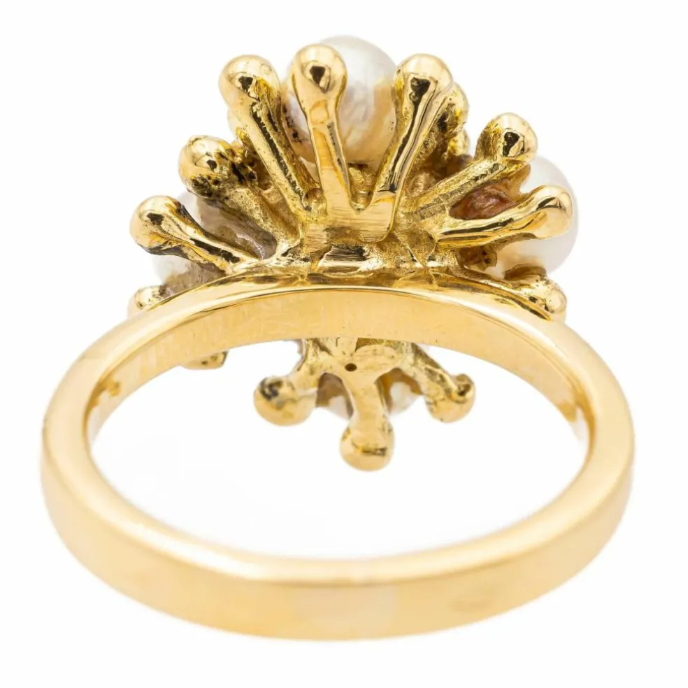 Bague perle or jaune perle