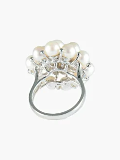 Bague Perles Diamants