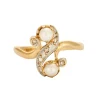 Bague perles et diamants