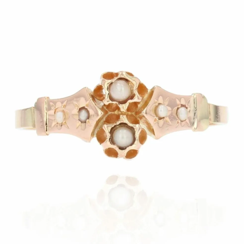 Bague perles fines serti étoilé
