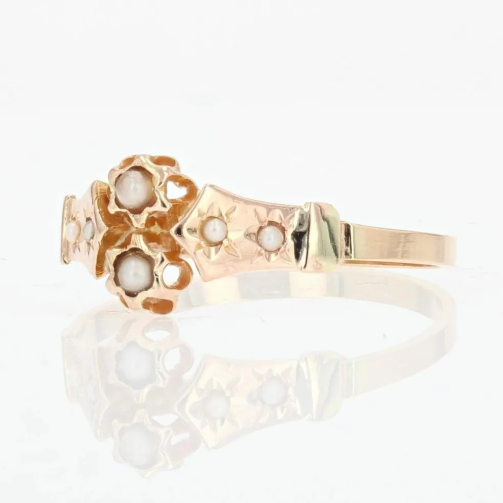 Bague perles fines serti étoilé