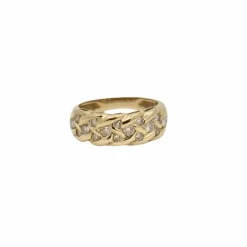 Bague épi or jaune diamants