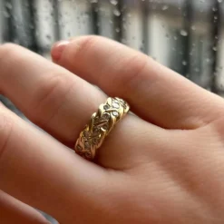 Bague épi or jaune diamants