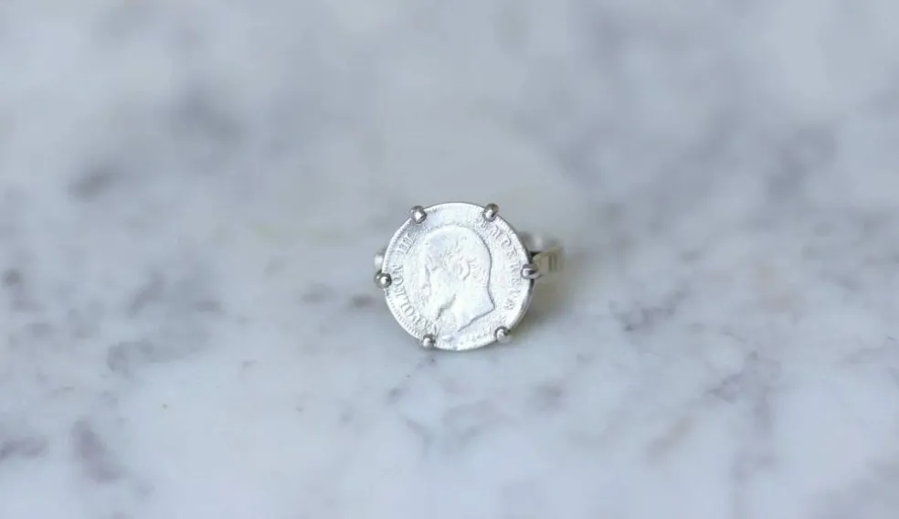 Bague pièce Napoléon 20 cent Francs