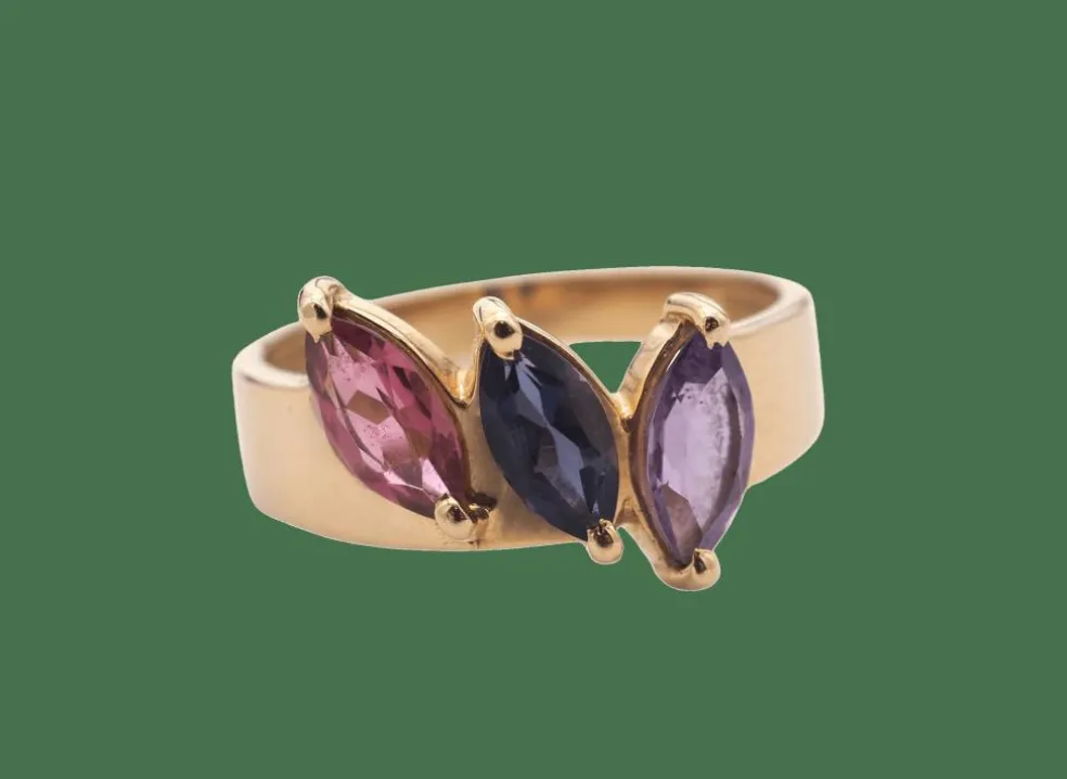 Bague pierres fines or jaune
