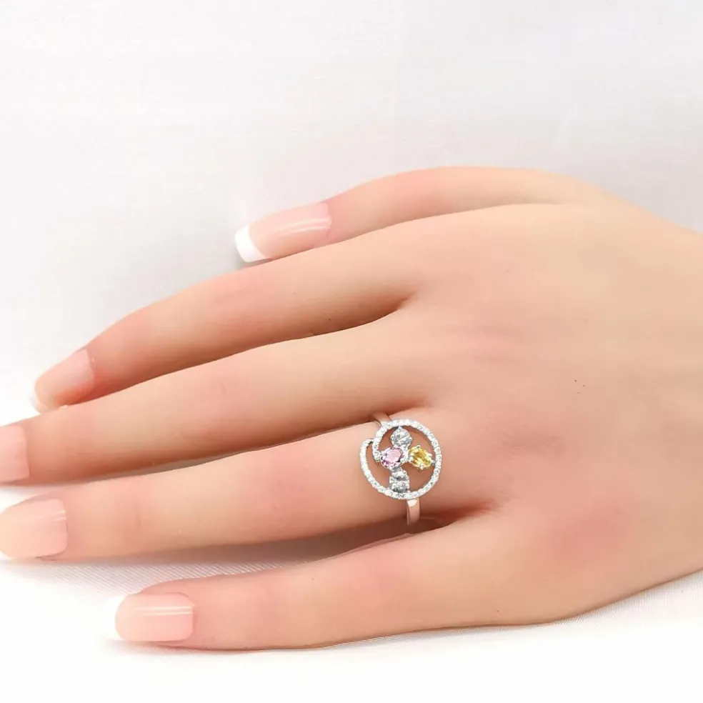 Bague pierres précieuses & diamants