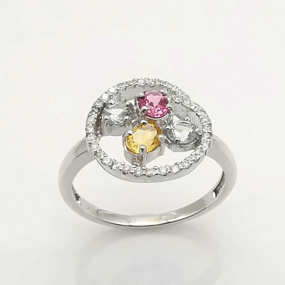 Bague pierres précieuses & diamants