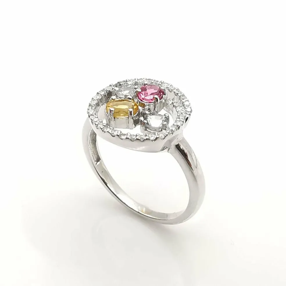 Bague pierres précieuses & diamants