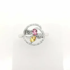 Bague pierres précieuses & diamants