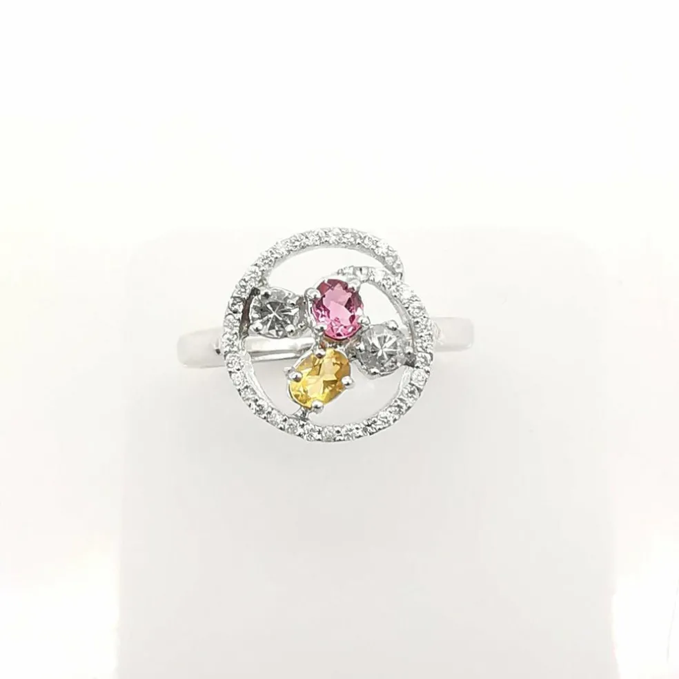 Bague pierres précieuses & diamants