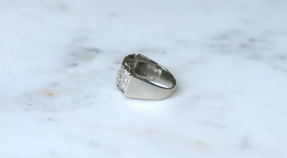 Bague Plans Art Déco platine, diamants