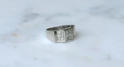 Bague Plans Art Déco platine, diamants
