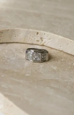 Bague Plans Art Déco platine, diamants