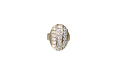 Bague Plaque diamants or jaune