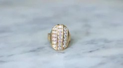 Bague Plaque diamants or jaune