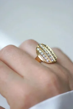 Bague Plaque diamants or jaune