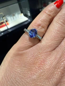 Bague Platine - Tanzanite et Diamants
