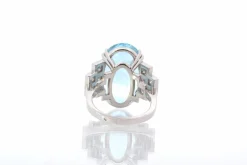 Bague Platine Aigue marine Diamants