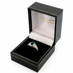Bague platine diamant aigue-marine