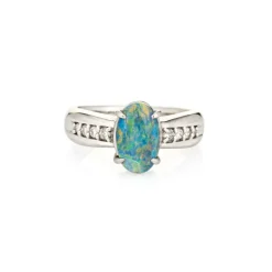 Bague platine diamant opale 1,20 ct