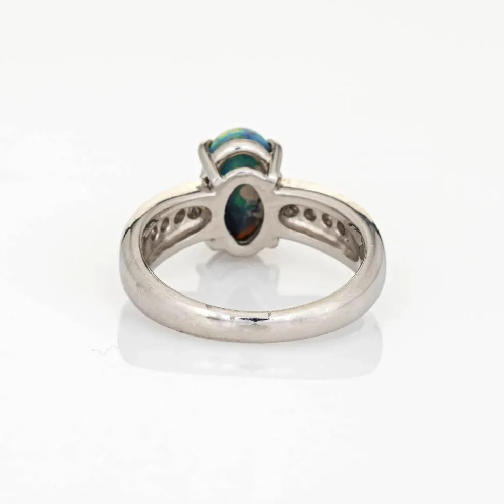 Bague platine diamant opale 1,20 ct