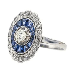 Bague Platine Diamant, Saphir