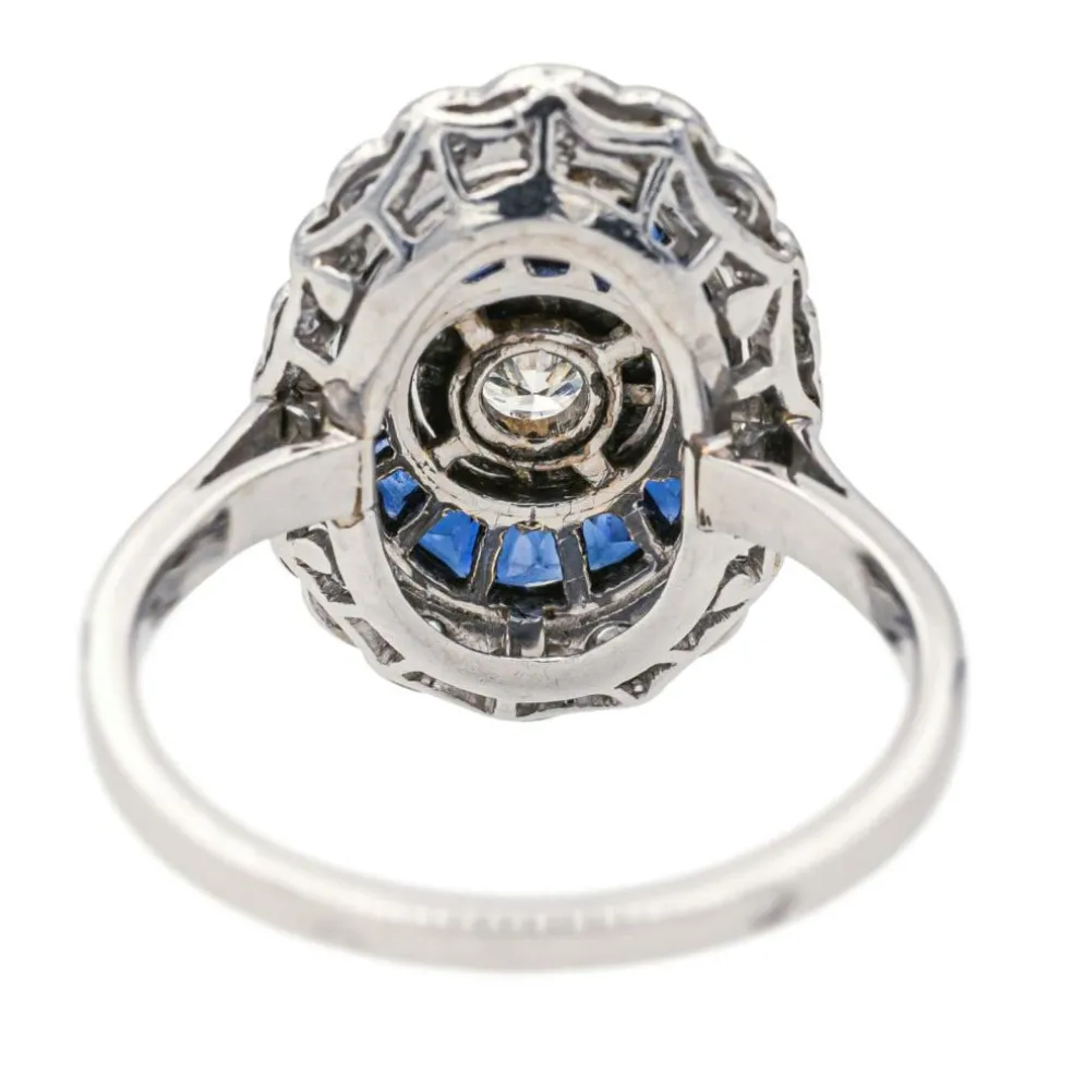 Bague Platine Diamant, Saphir