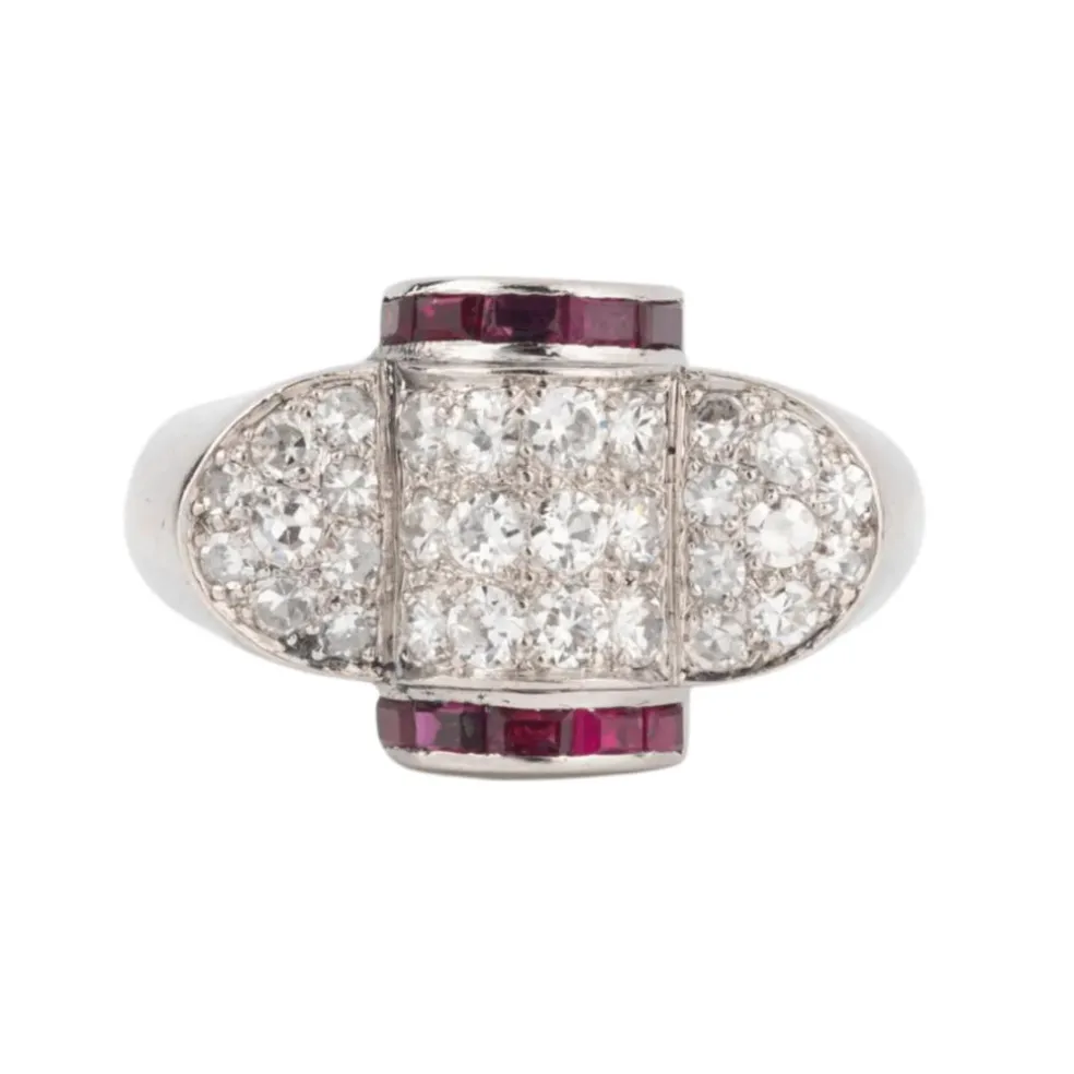 Bague platine, diamants