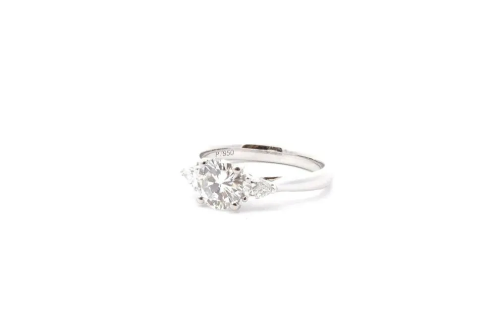 Bague platine diamants