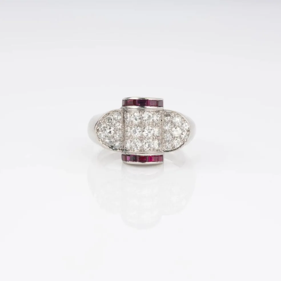 Bague platine, diamants