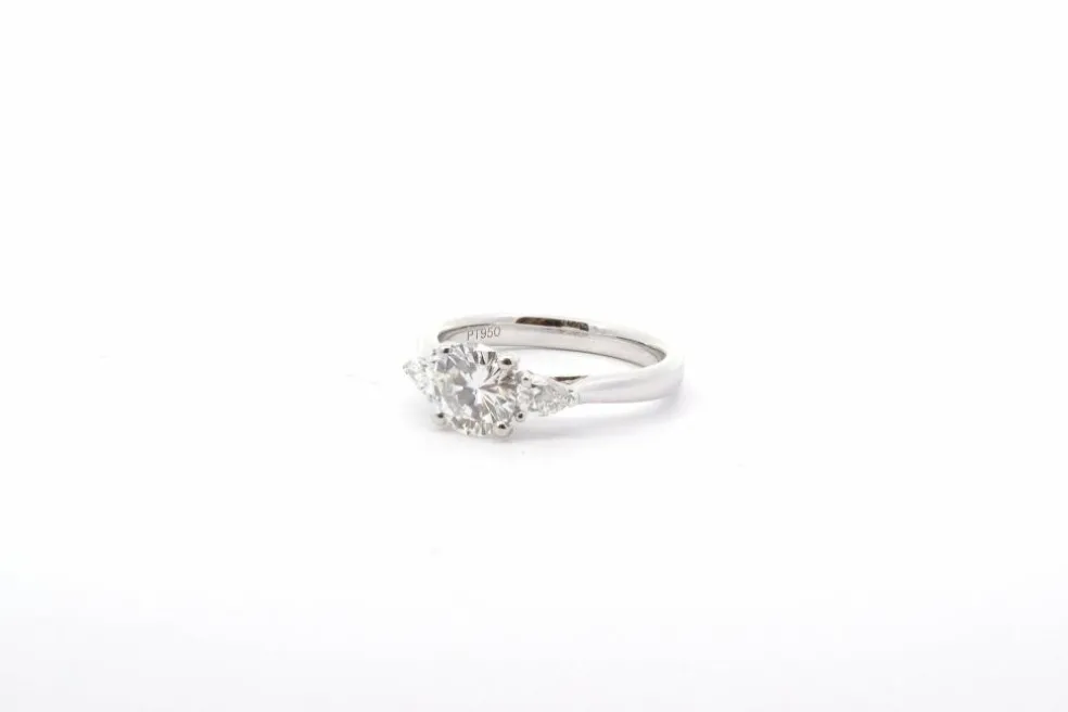 Bague platine diamants