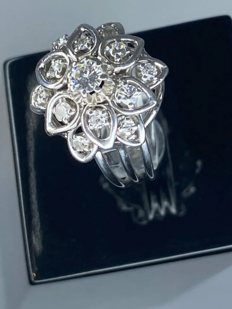 Bague platine, diamants