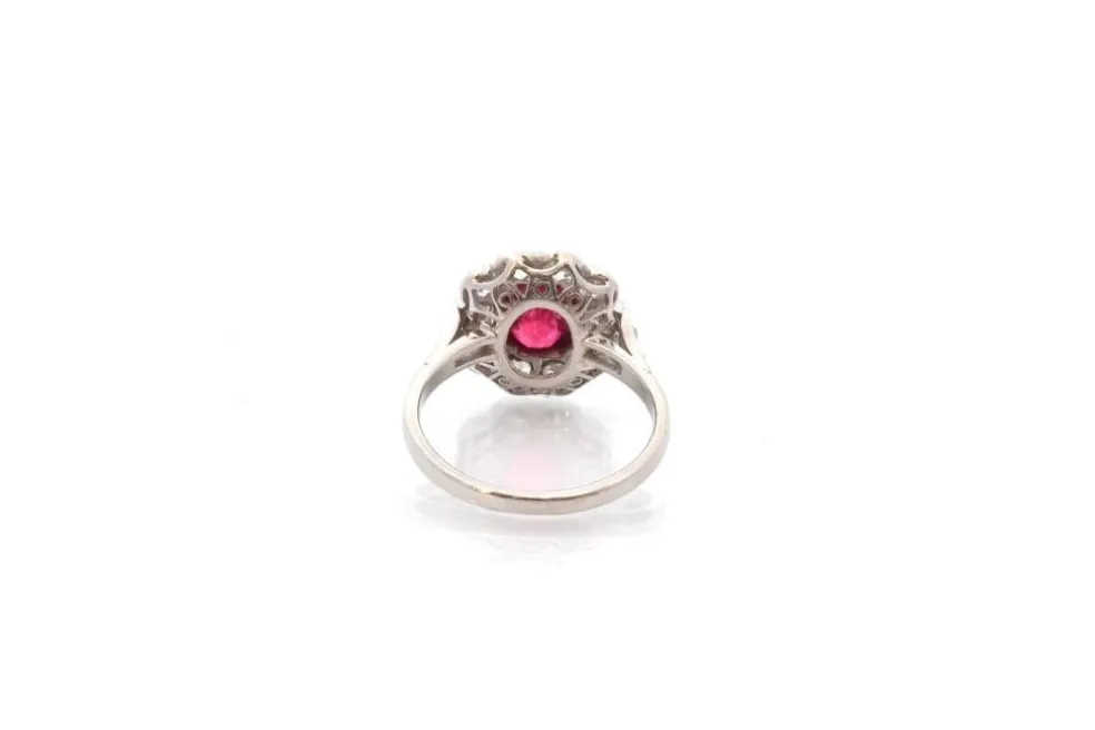 Bague Platine Emeraude Diamants