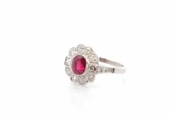 Bague Platine Emeraude Diamants