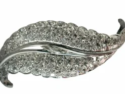 Bague platine en forme de feuille ornée de 4,65 carats