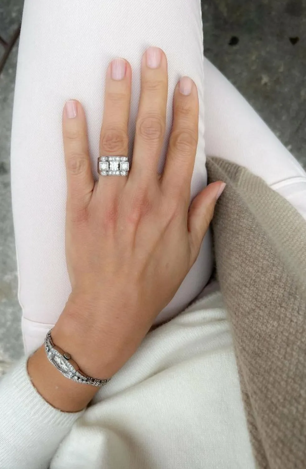 Bague platine et diamant