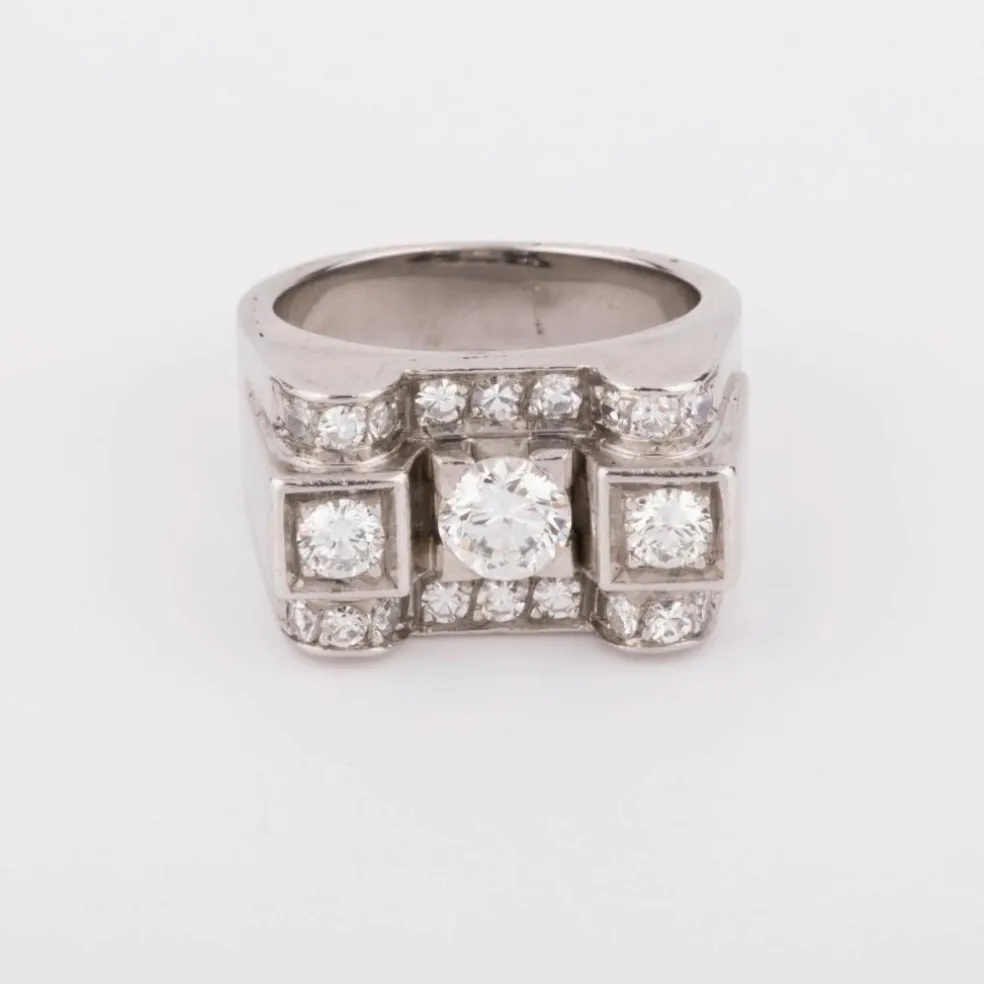 Bague platine et diamant
