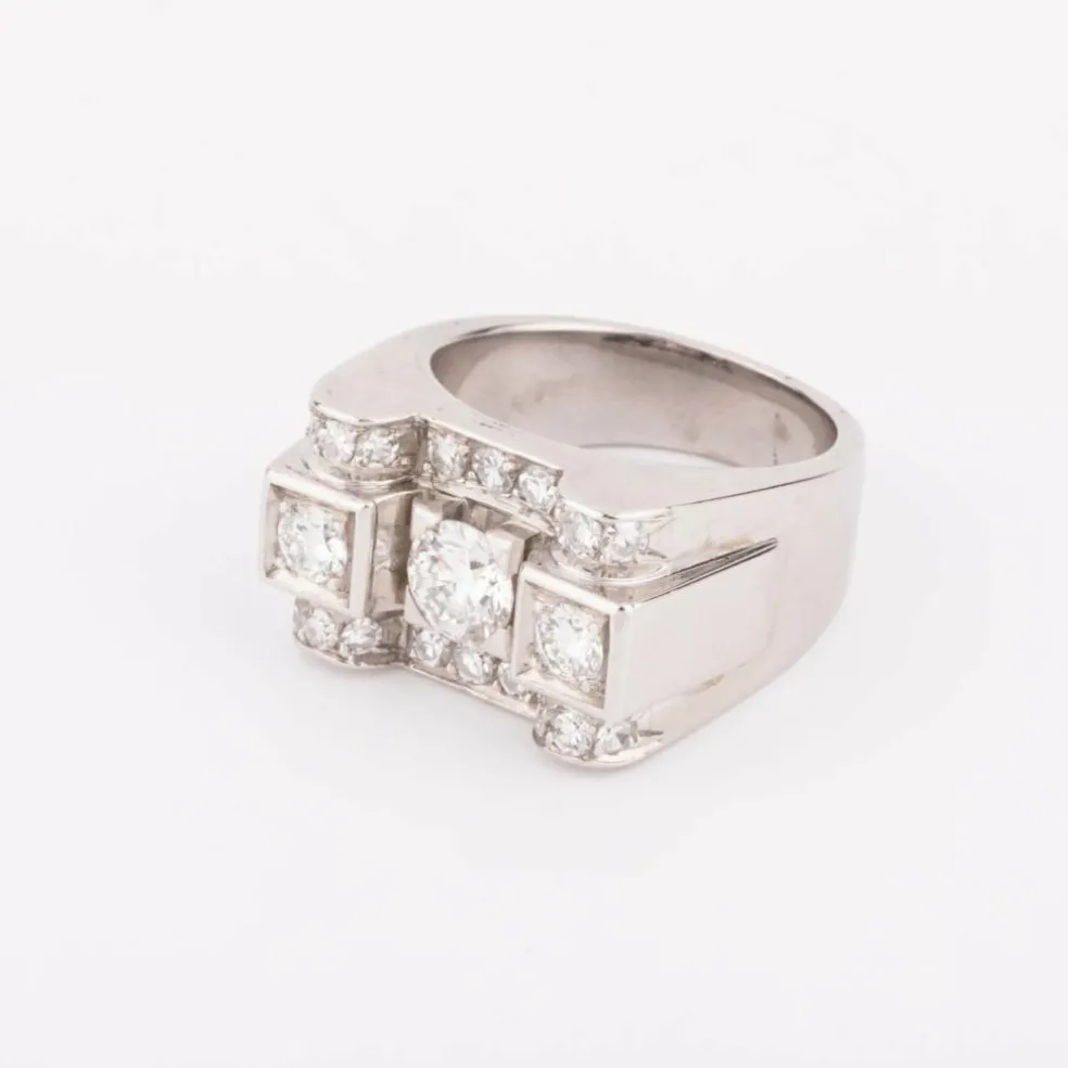 Bague platine et diamant