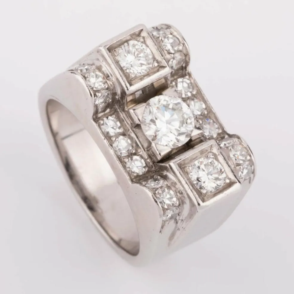 Bague platine et diamant